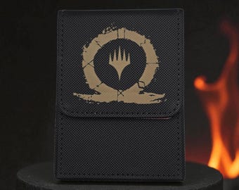 Kratos, God of War - Deck Box MTG Universe Beyond Card Organizer | Custom Engraved TCG Deck Holder