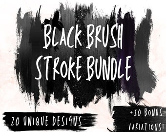 Paint brush strokes Bundle Black Brush Strokes Clipart Hand Drawn SVG PNG Splatter Paint brush Watercolor Glitter Metal Cricut cut file