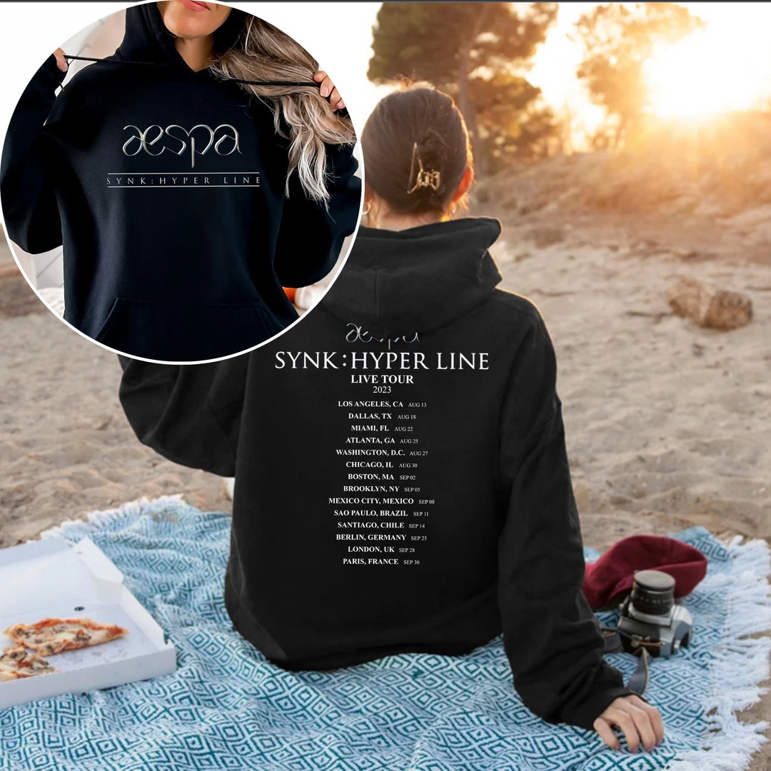 Aespa World Tour 2023 Hoodie, Aespa Synk Hyper Line Tour Aespa World Tour 2023 Hoodie, Aespa Synk Hyper Line Tour
