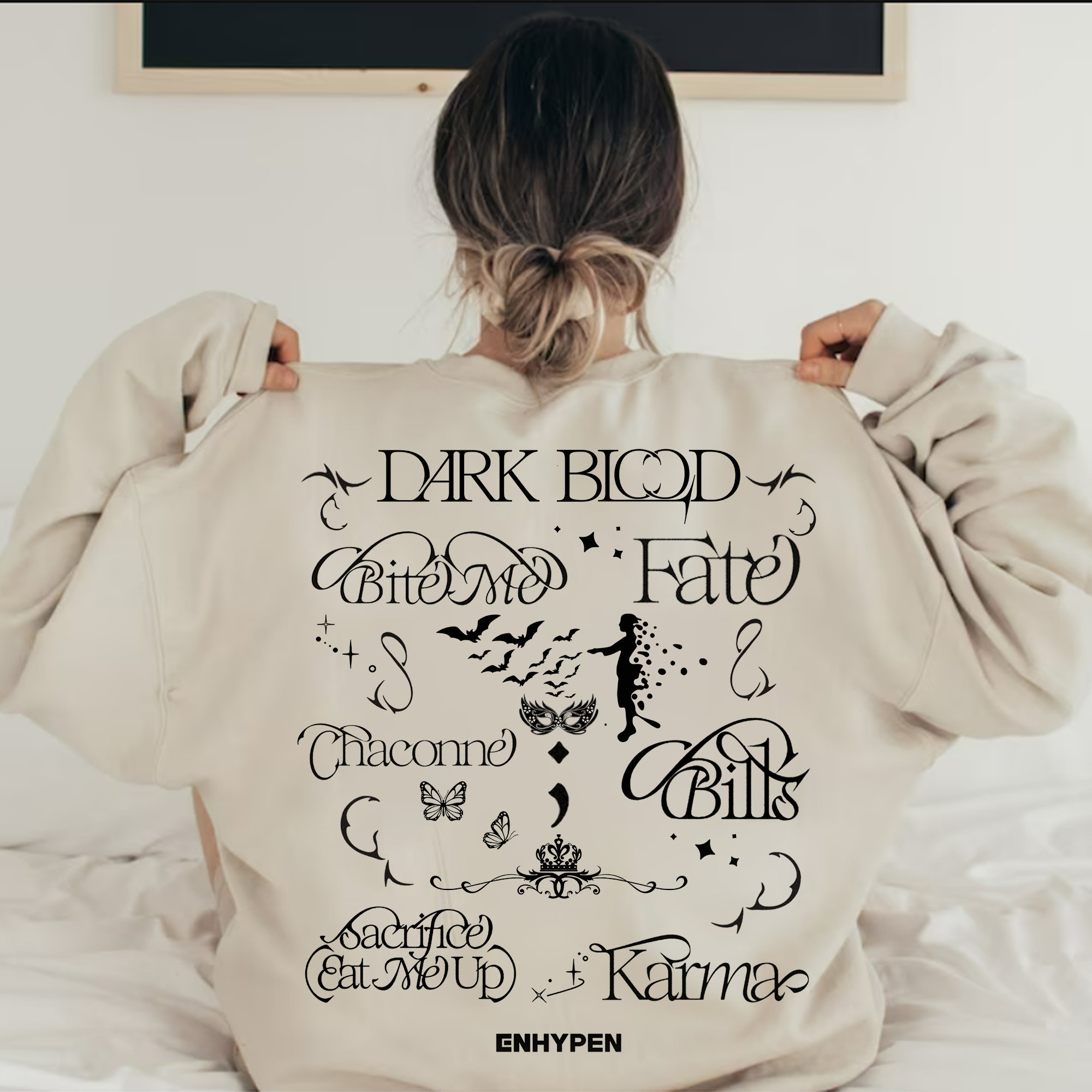 Dark Blood Enhypen Tracklist Sweatshirt, Bite Me, - Inspire Uplift