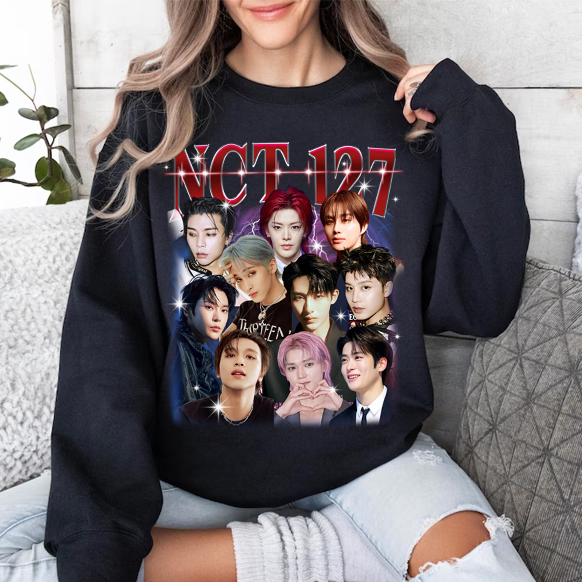 NCT Dream Sweatshirt Gray Crew Neck Cafe 7 Sweater SM Town