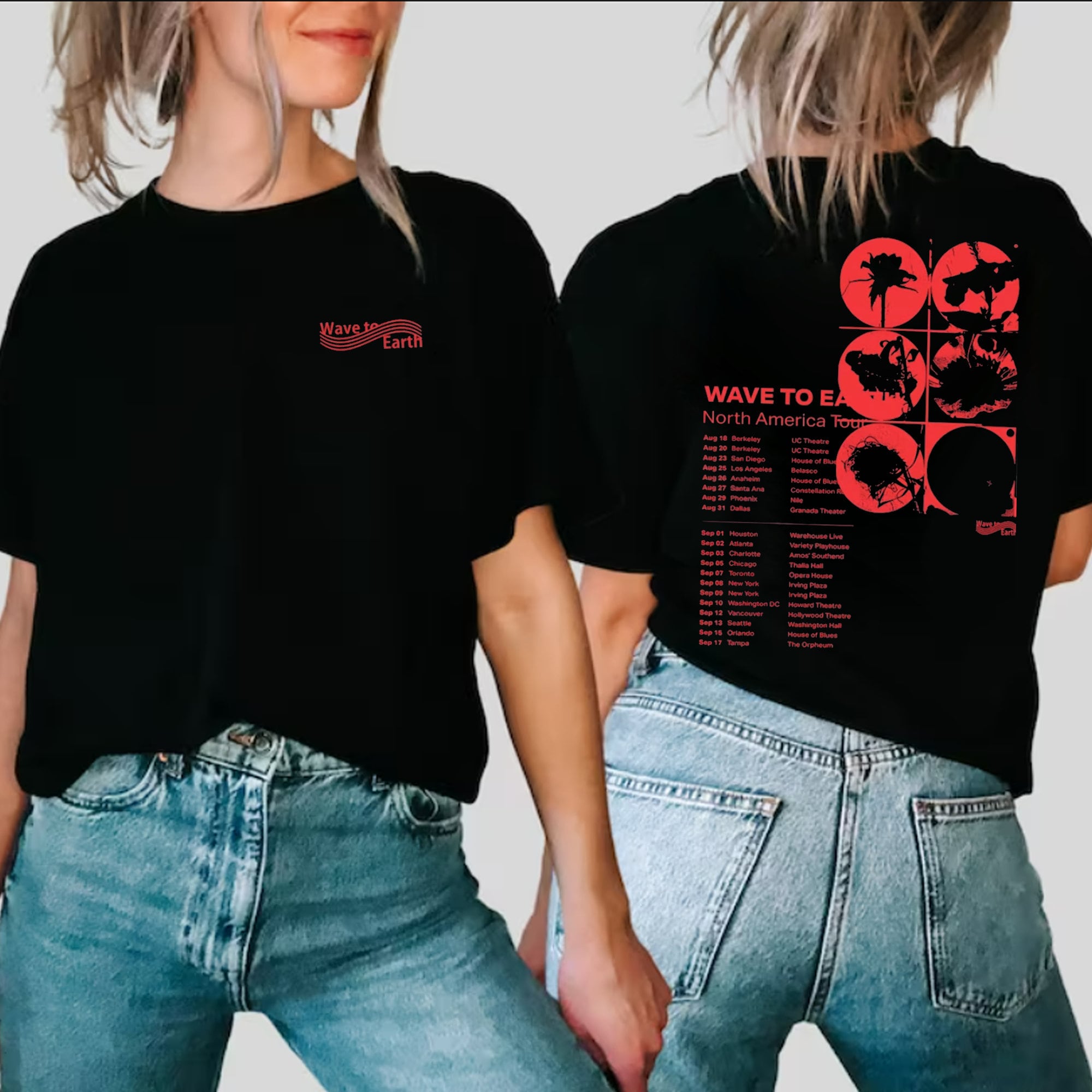 Discover Wave To Earth North America Tour T-Shirt, Wave To Earth Tour Double Sided Shirt