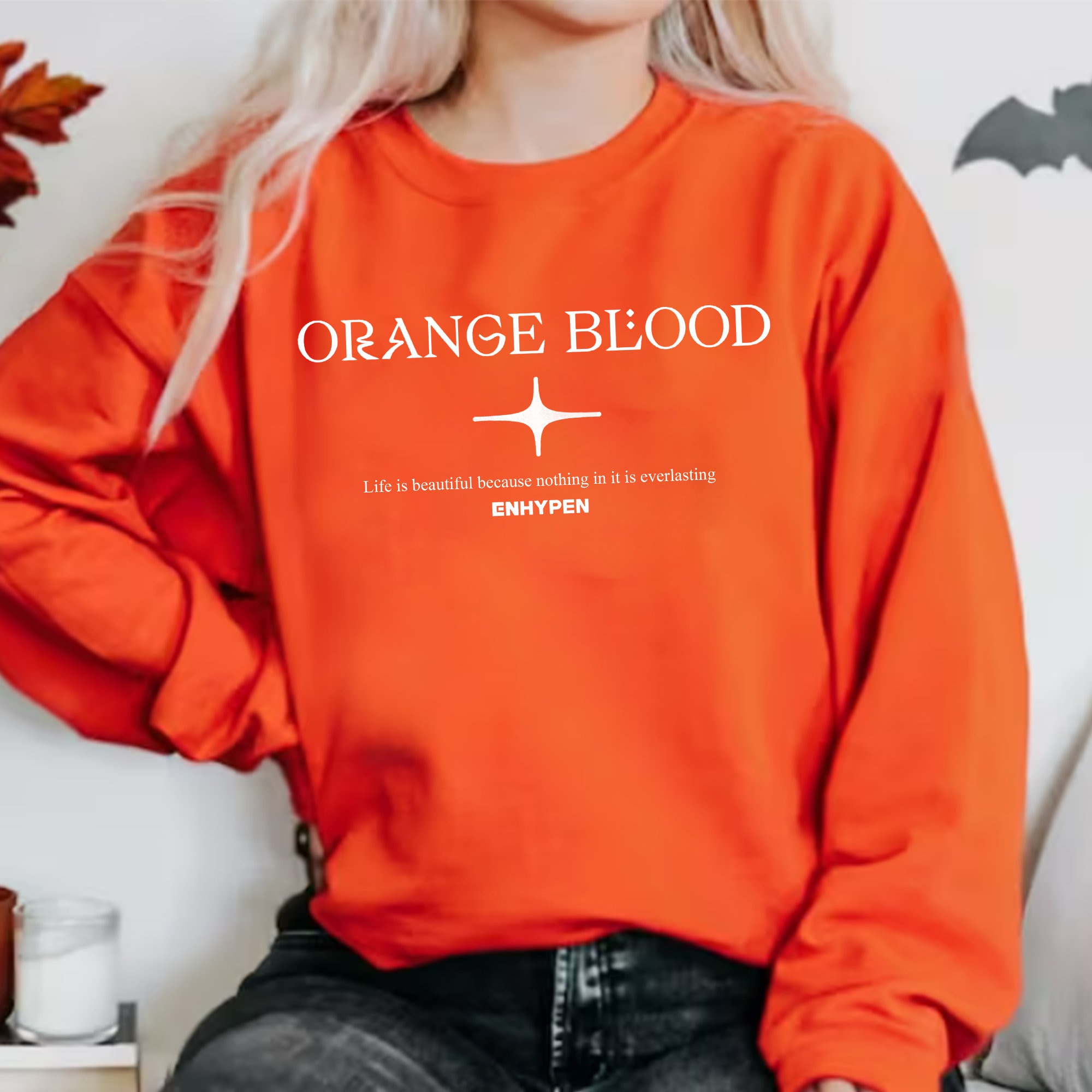 Enhypen Orange Blood Sweatshirt, Enhypen Fate World Tour Enhypen Orange Blood Sweatshirt, Enhypen Fate World Tour