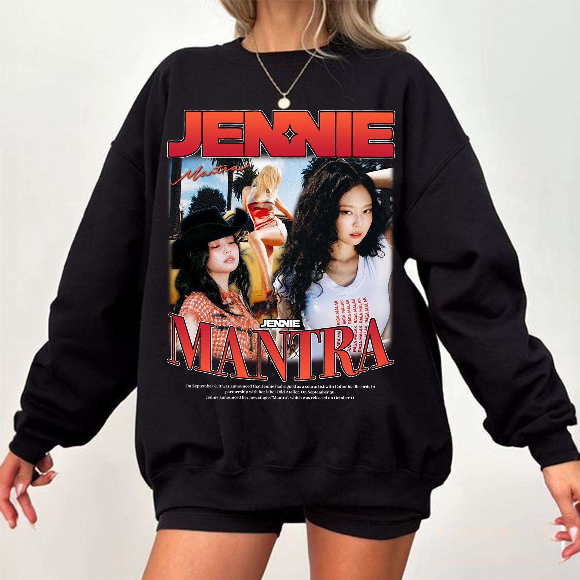【ジェニ着用】BLACKPINK JENNIE Mantra Tシャツ ブラック BLACKPINK Jennie Mantra Vintage Shirts – Kpop Exchange