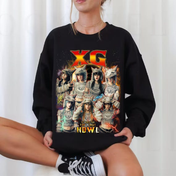 XG THE FIRST HOWL Tシャツ Lサイズ XG the First Howl World Tour T-shirt, XG Woke up Shirt, Awe