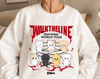 Enhypen Walk the Line World Tour Sweatshirt, Enhypen Romance Enhypen Walk the Line World Tour Sweatshirt, Enhypen Romance