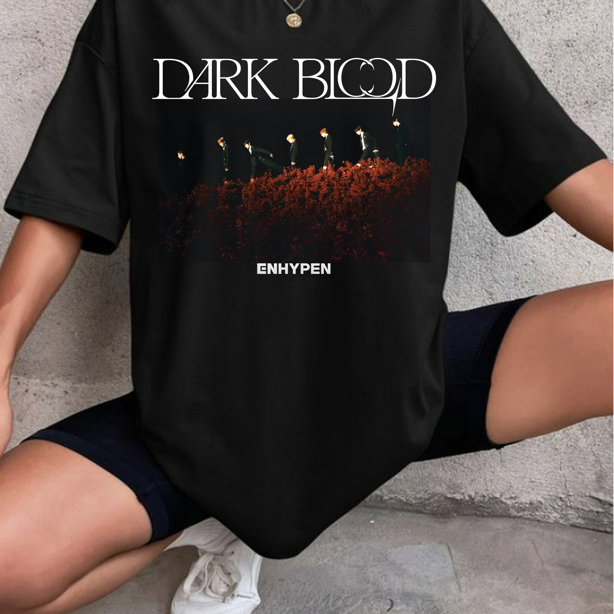 Enhypen Dark Blood Album T-shirt, Dark Blood Shirt, EN-ZOO Enhypen, Enhypen  World Tour Niki, Jake, Sunoo, Heeseung, Jungwon, Jay, Sunghoon 