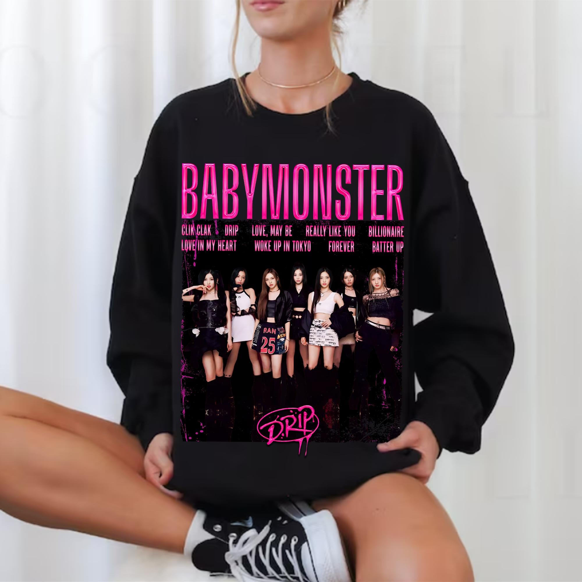 Babymonster Drip Album Graphic Sweatshirt, Love Maybe Shirt Babymonster Drip Album Graphic Sweatshirt, Love Maybe Shirt