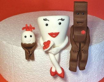 Milchglas und Schokoriegel (ähnlich Milky&Schoki ) Caketopper, Schokobon Kind , Tortendeko,  Hochzeitsdekoration , Hochzeit , Fondantfigur