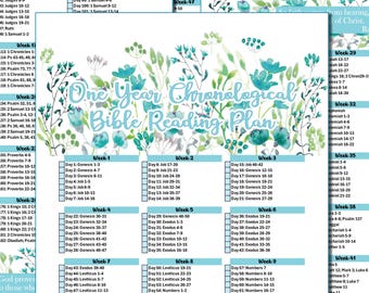 Chronological Bible Reading Plan, Printable Bible Tracker One Year Bible Plan Daily Devotion For Women Bible Study Download PDF reading plan