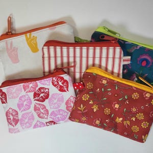 Change Purse, zipper pouch, small card holder wallet, gift card holder, card wallet pouch, keychain pouch, Mini clutch wallet keychain,