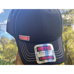 KIDS 6-Panel Hat, Structured Hats, Hats, Kids Hat Custom, Toddler hat, Childrens hats, trendy hats, Kids Black Texas Structured 6 panel hat