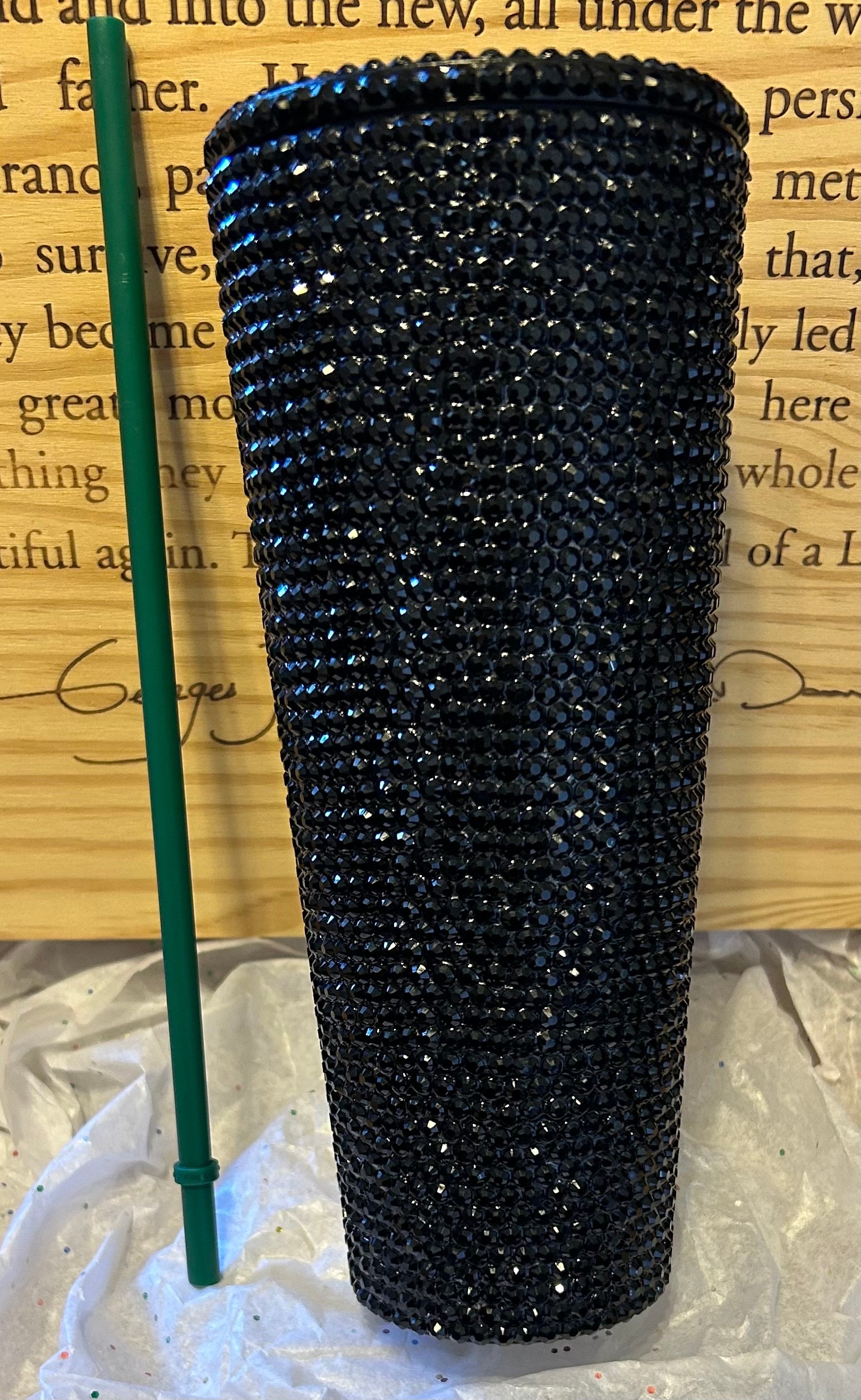 Handmade Black Rhinestone Starbucks Cup - 24oz Bling Tumbler - Etsy