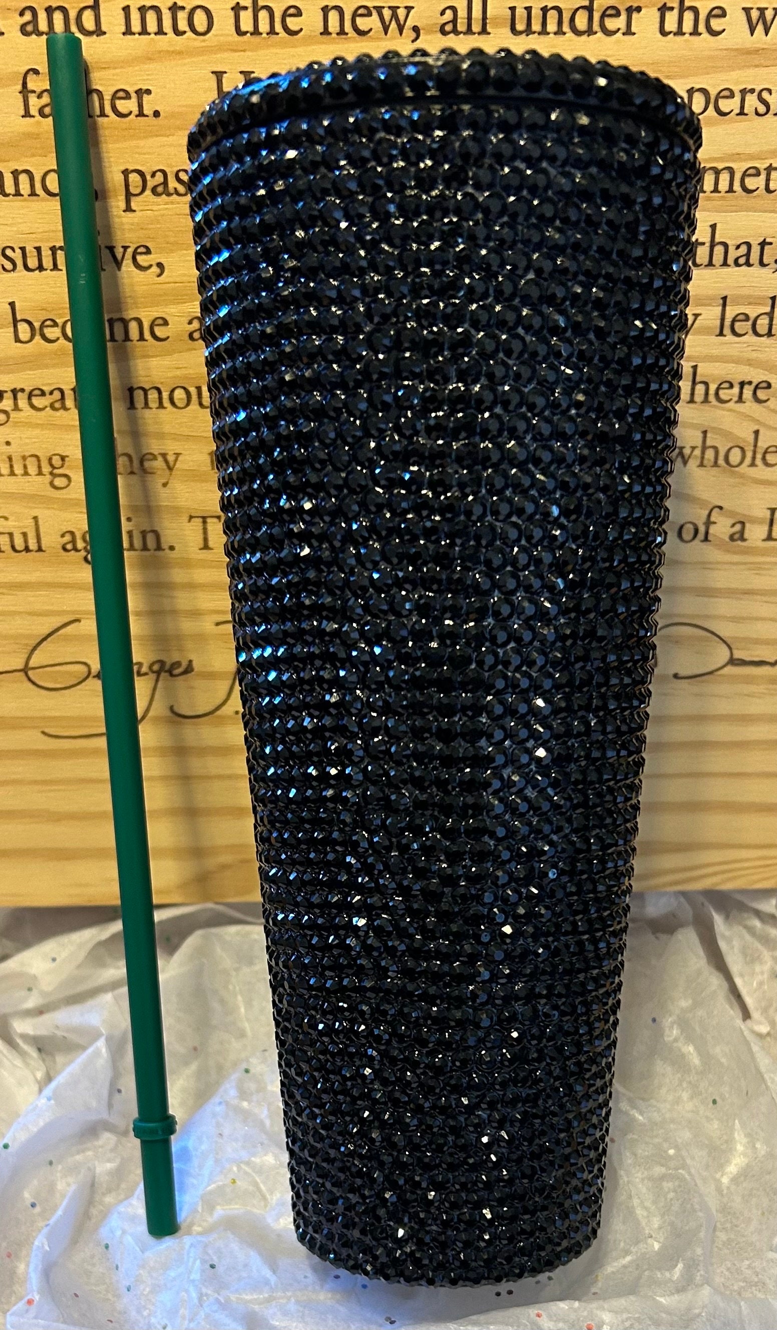 Handmade Black Rhinestone Starbucks Cup - 24oz Bling Tumbler - Etsy
