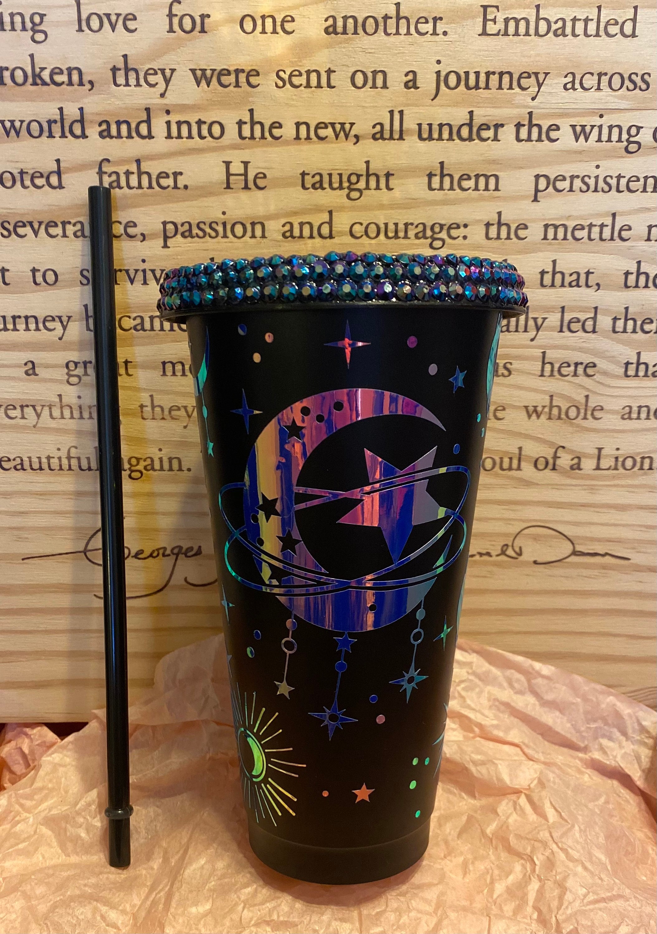 Black Rhinestone Starbucks Cup - Etsy