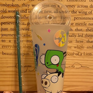 Invader Zim Cold Cup | Gir On Pig Starbucks Cup