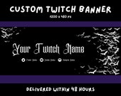 Custom Gothic Twitch Banner with Bats