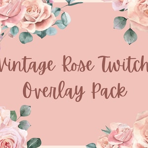 Twitch Overlay Pack, Floral Cottagecore Stream Overlay, Kawaii Twitch Overlay, Flower Overlay, Vintage Overlay Package, Animated Overlay