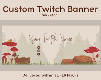Cottagecore Twitch Banner: Eigenes Pilz Wald Overlay