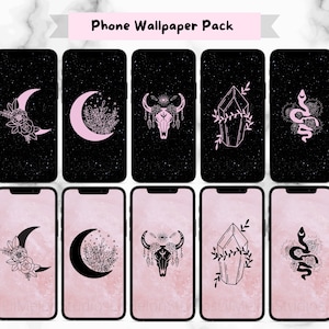 Celestial iPhone Wallpaper Pack: Kristall, Sterne (Digitaler Download)