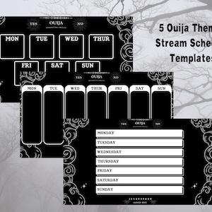 Twitch Schedule, Spooky Horror Stream Schedule, Streamer Schedule, Ouija Twitch Stream Schedule, Vtuber Schedule, Stream Planner
