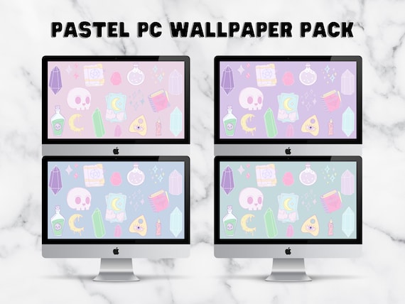 Desktop Wallpaper Pastel Witch PC Wallpaper Pack Goth - Etsy