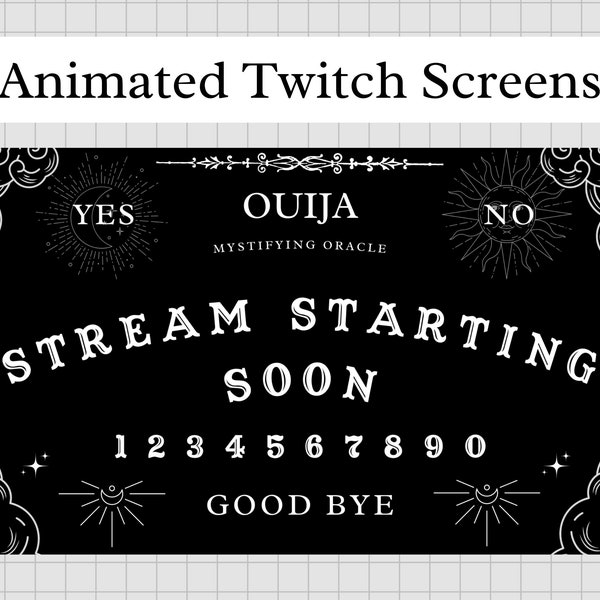 Animated Twitch Screens, Ouija Twitch Overlay, Spooky Overlay, Horror Twitch Scene, Twitch Starting Soon, Animated Twitch Scenes,