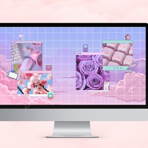 Desktop Wallpaper, Kawaii Gamer Girl PC Wallpaper, Pastel Laptop Wallpaper, Mac Wallpaper, Windows Wallpaper