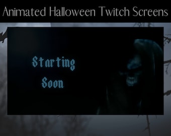 Halloween Animated Skeleton Twitch Screens: Spooky Overlay (MP4)