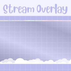 Twitch Stream Overlay, Cloud Twitch Stream Overlay, Youtube Stream Overlay, Simple Overlay for Streamers, Pastel Overlay, Webcam Overlay,