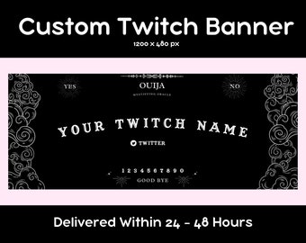 Custom Twitch Banner, Horror Twitch Banner, Twitch Profile Banner, Ouija Banner, Spooky Twitch Banner,