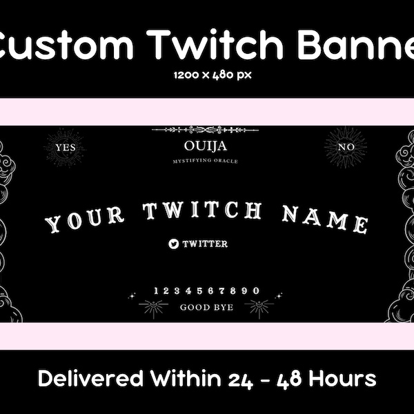 Custom Twitch Banner, Horror Twitch Banner, Twitch Profile Banner, Ouija Banner, Spooky Twitch Banner,