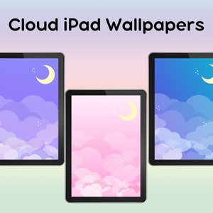 Cloud iPad Wallpaper, Kawaii Tablet Wallpaper, Cute Wallpaper, Wallpaper for iPads, Wallpaper Pack, Clouds Wallpaper, Cute Wallpapers