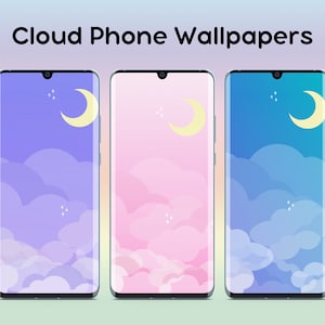 Kawaii Phone Wallpaper, iPhone Wallpaper, Cloud Wallpaper, Cute Wallpaper Pack, Cell Phone Background, Android Wallpaper, Apple Wallpaper