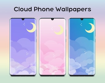 Kawaii Phone Wallpaper, iPhone Wallpaper, Cloud Wallpaper, Cute Wallpaper Pack, Cell Phone Background, Android Wallpaper, Apple Wallpaper
