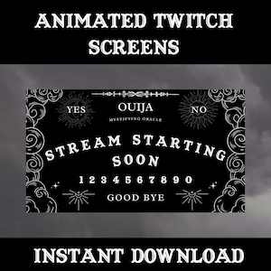 Animated Twitch Screens, Ouija Twitch Overlay, Spooky Overlay, Horror Twitch Scene, Twitch Starting Soon, Animated Twitch Scenes,