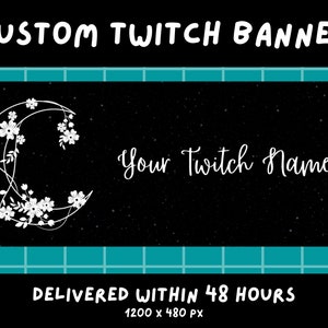 Banner de Twitch personalizado de Luna: Superposición floral kawaii