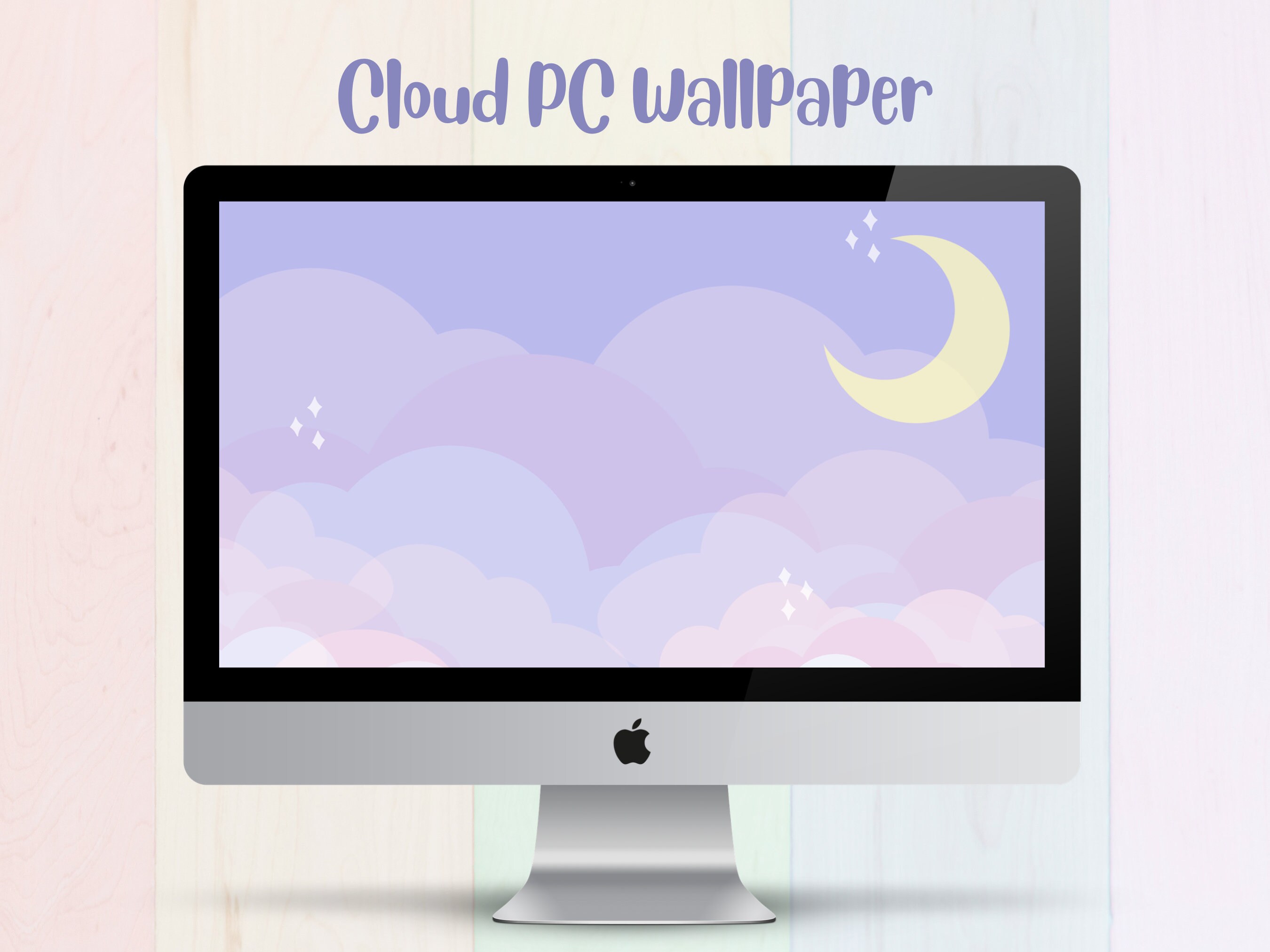 Kawaii PC Wallpaper Pastel Cloud Computer Wallpaper Cute - Etsy