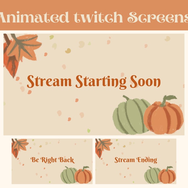 Twitch Overlay, Animated Twitch Screens, Cozy Fall Overlay, Pumpkin Overlays, Twitch Starting Soon, Autumn Twitch Overlay, Animated Overlay