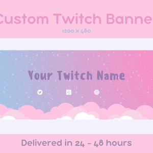 Twitch Banner, Kawaii Twitch Profil Banner, Pink Twitch Banner, Twitch Overlay, Custom Twitch Stream, Streamer Panels