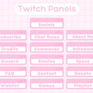 Twitch About Me Panels, Pink Twitch Profile Panels, Gamer Girl Panels, Twitch Stream Panels,