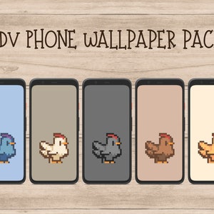 Stardew Valley Phone Wallpaper: Chicken Pack, Cottagecore Kawaii (Digital Download)