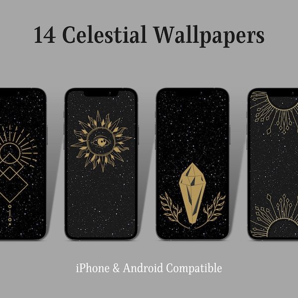 Phone Wallpaper, Celestial Wallpaper Pack, Astrology iPhone Wallpaper, Zodiac Phone Wallpaper, Star Android Wallpaper, Mystical Wallpaper