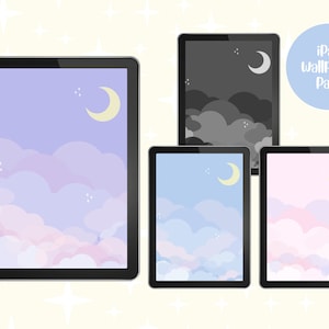 iPad Wallpaper Pack, Kawaii Cloud Tablet Wallpaper, Pastel Wallpaper for iPads,Cute wallpaper for iPad and Tablet,