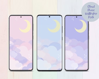 Kawaii Pastel Cloud Phone Wallpaper (Digital Download)