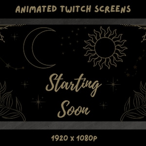 Celestial Animated Twitch Screens: Moon & Stars Overlay (MP4)