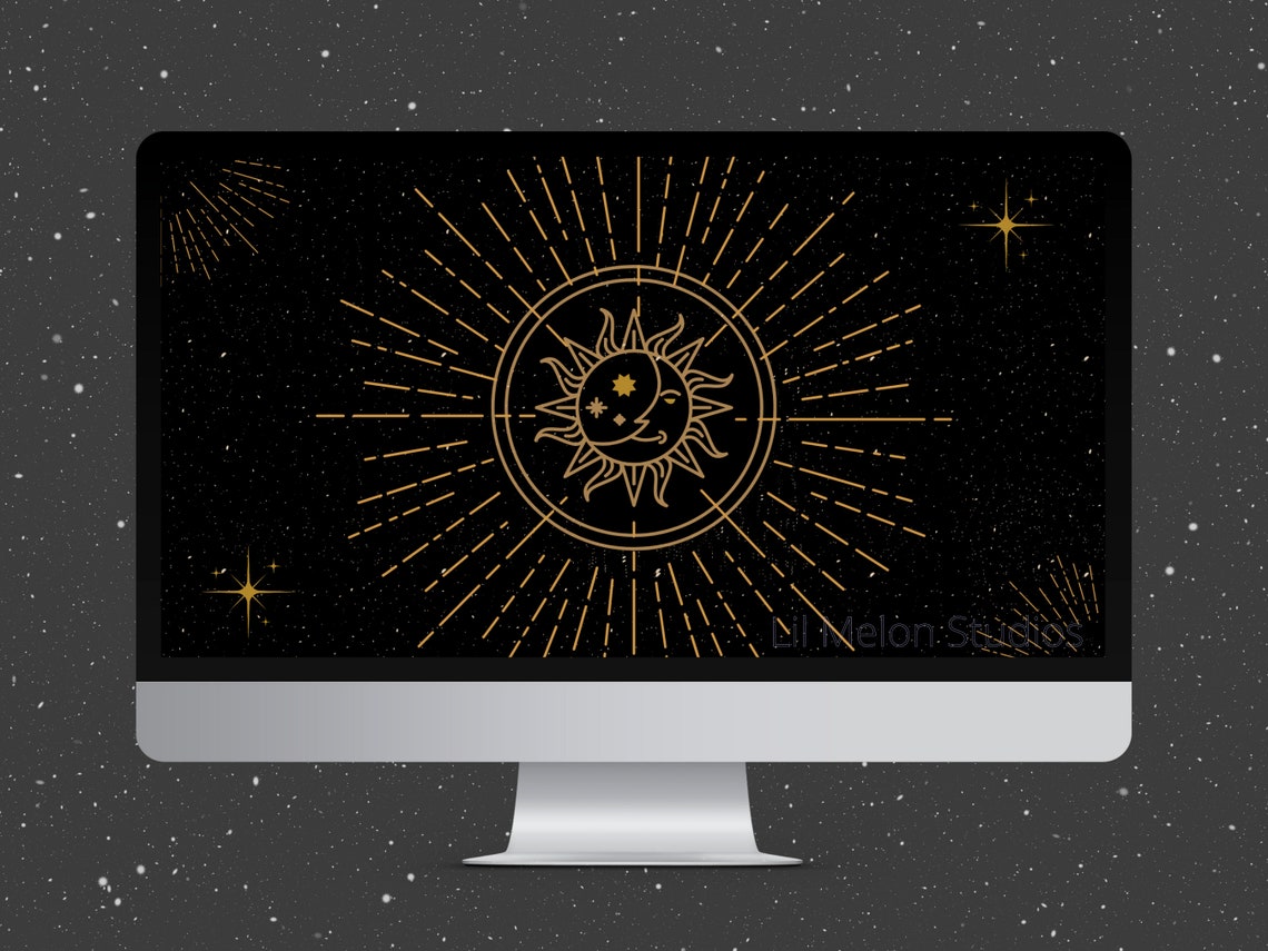 Desktop Wallpaper, Zodiac PC Wallpaper, Star and Moon Computer