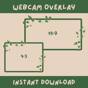 Webcam Overlay, Twitch Webcam Border, Leaf Overlay, Green Cam Overlay, Stream Overlay, Twitch Overlay, Simple Cam Overlay, Green Cam Border