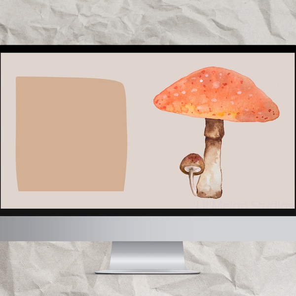 Desktop Wallpaper, Toadstool Computer Background, Minimalist Mushroom Laptop Wallpaper, Mac Background, Windows Wallpaper