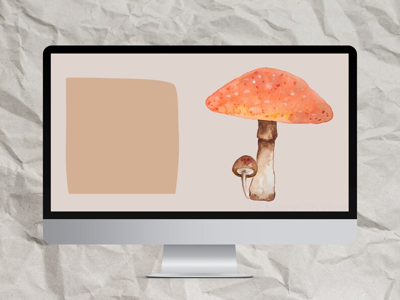 Desktop Wallpaper Toadstool Computer Background Minimalist - Etsy